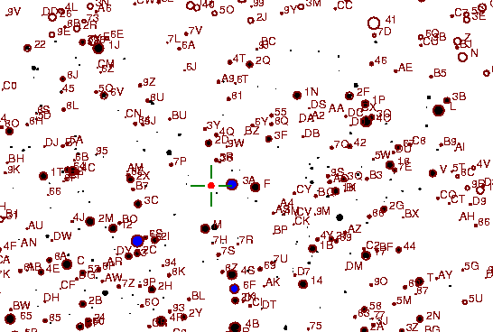 Identification sketch for variable star EM-AQL (EM AQUILAE) on the night of JD2453262.