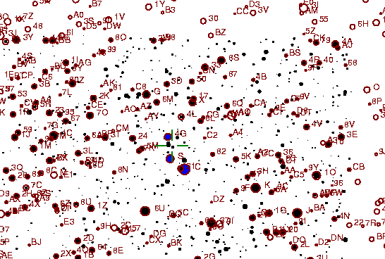 Identification sketch for variable star OS-AQL (OS AQUILAE) on the night of JD2453262.