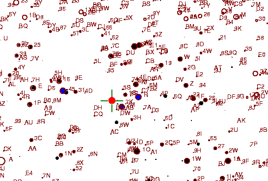 Identification sketch for variable star R-AQL (R AQUILAE) on the night of JD2453262.
