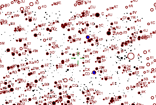 Identification sketch for variable star RY-SGE (RY SAGITTAE) on the night of JD2453262.