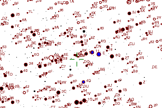 Identification sketch for variable star SS-CYG (SS CYGNI) on the night of JD2453262.