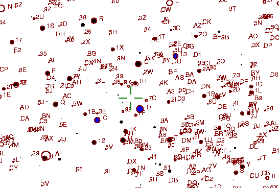 Identification sketch for variable star U-SGE (U SAGITTAE) on the night of JD2453262.