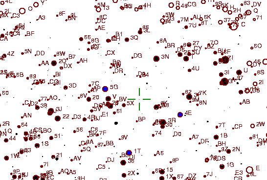 Identification sketch for variable star V-DEL (V DELPHINI) on the night of JD2453262.