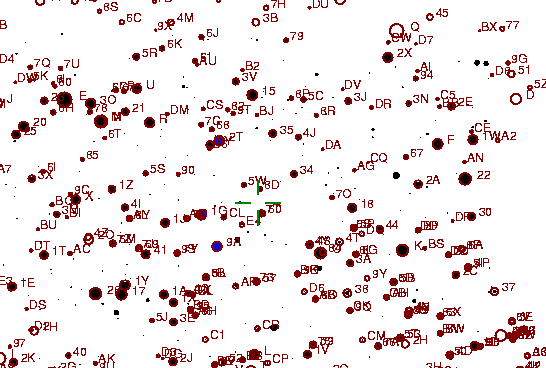 Identification sketch for variable star V1028-CYG (V1028 CYGNI) on the night of JD2453262.