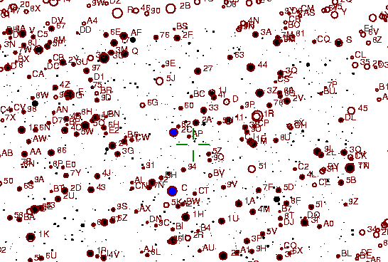 Identification sketch for variable star V1060-CYG (V1060 CYGNI) on the night of JD2453262.