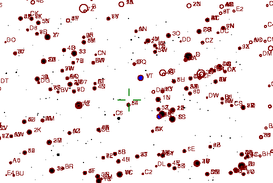 Identification sketch for variable star V1113-CYG (V1113 CYGNI) on the night of JD2453262.