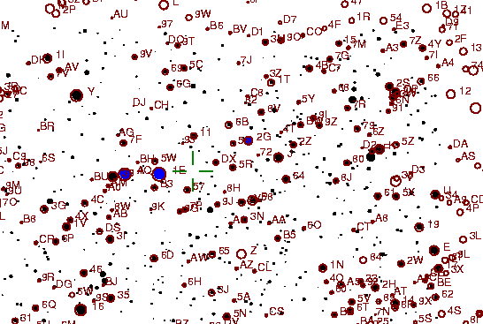 Identification sketch for variable star V1419-AQL (V1419 AQUILAE) on the night of JD2453262.