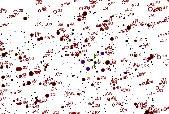 Identification sketch for variable star V1454-CYG (V1454 CYGNI) on the night of JD2453262.
