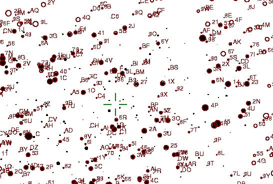 Identification sketch for variable star V1494-AQL (V1494 AQUILAE) on the night of JD2453262.