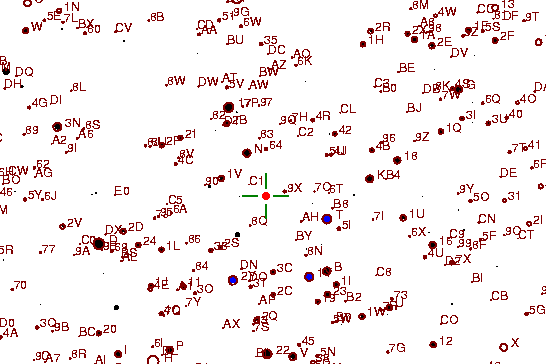 Identification sketch for variable star Z-OPH (Z OPHIUCHI) on the night of JD2453262.