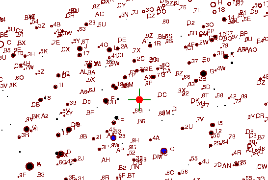 Identification sketch for variable star AG-PEG (AG PEGASI) on the night of JD2453304.