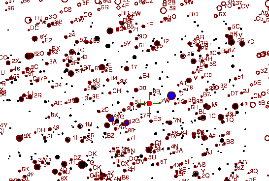 Identification sketch for variable star CI-CYG (CI CYGNI) on the night of JD2453304.