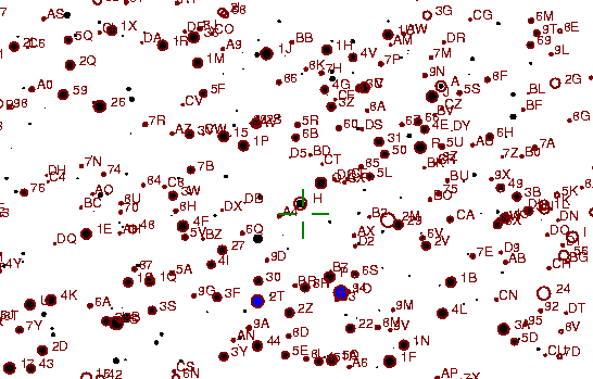 Identification sketch for variable star CM-LYR (CM LYRAE) on the night of JD2453304.