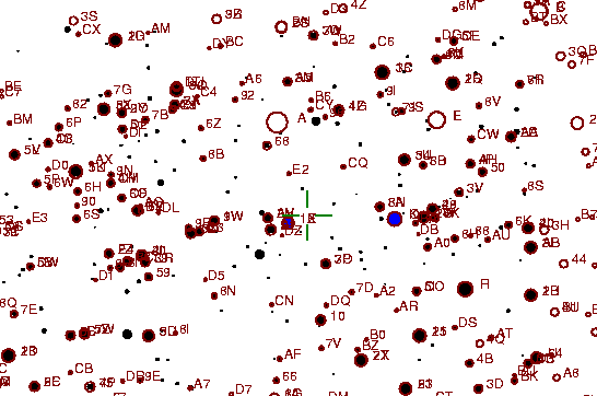 Identification sketch for variable star DM-LYR (DM LYRAE) on the night of JD2453304.
