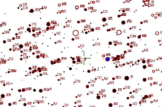 Identification sketch for variable star DM-LYR (DM LYRAE) on the night of JD2453304.