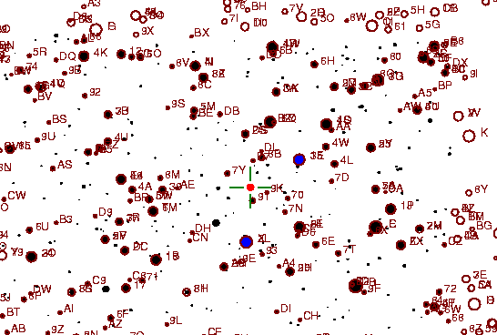 Identification sketch for variable star EL-LYR (EL LYRAE) on the night of JD2453304.