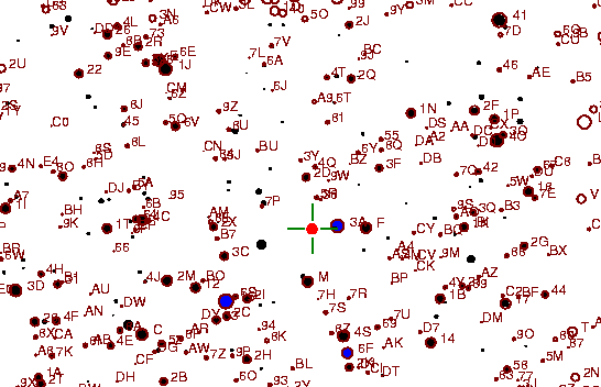 Identification sketch for variable star EM-AQL (EM AQUILAE) on the night of JD2453304.