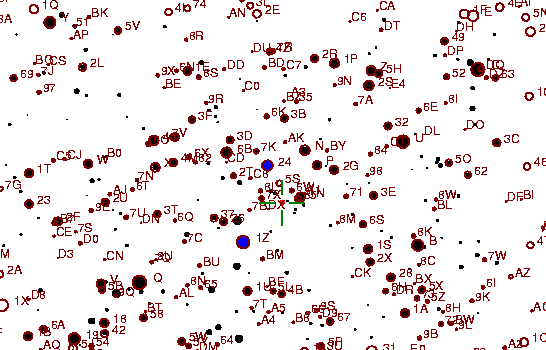 Identification sketch for variable star EU-AQL (EU AQUILAE) on the night of JD2453304.