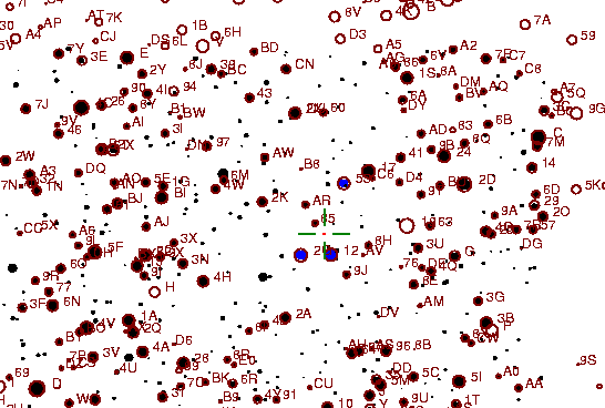 Identification sketch for variable star EY-CYG (EY CYGNI) on the night of JD2453304.