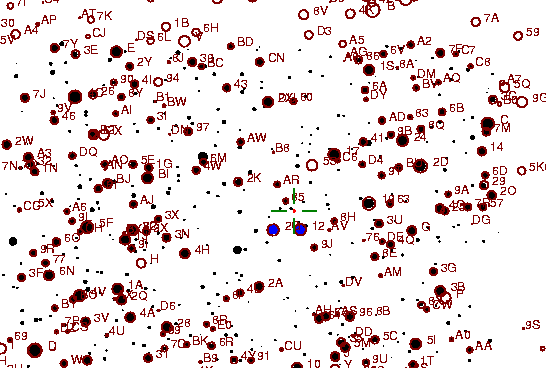 Identification sketch for variable star EY-CYG (EY CYGNI) on the night of JD2453304.