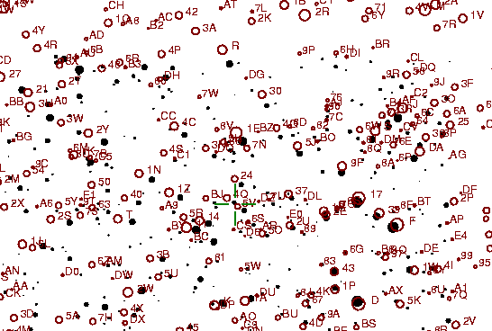 Identification sketch for variable star FF-LYR (FF LYRAE) on the night of JD2453304.