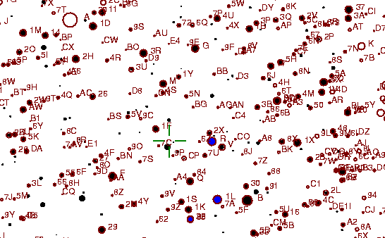 Identification sketch for variable star GH-AQL (GH AQUILAE) on the night of JD2453304.