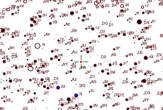 Identification sketch for variable star MV-LYR (MV LYRAE) on the night of JD2453304.