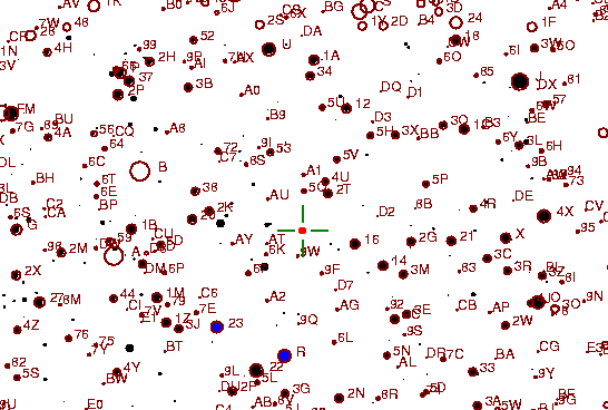 Identification sketch for variable star MV-LYR (MV LYRAE) on the night of JD2453304.
