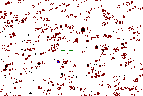 Identification sketch for variable star RW-LYR (RW LYRAE) on the night of JD2453304.