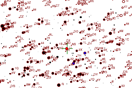 Identification sketch for variable star RZ-LYR (RZ LYRAE) on the night of JD2453304.