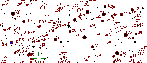 Identification sketch for variable star SU-LYR (SU LYRAE) on the night of JD2453304.