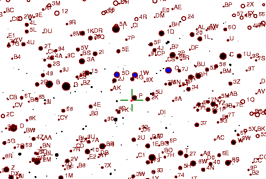 Identification sketch for variable star SX-LYR (SX LYRAE) on the night of JD2453304.