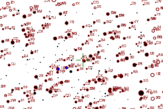 Identification sketch for variable star UU-LYR (UU LYRAE) on the night of JD2453304.