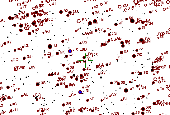 Identification sketch for variable star UW-LYR (UW LYRAE) on the night of JD2453304.