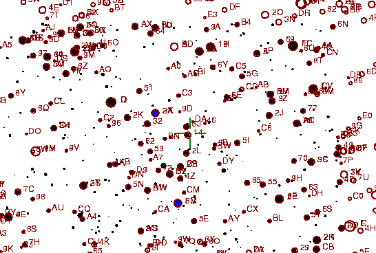 Identification sketch for variable star UW-LYR (UW LYRAE) on the night of JD2453304.