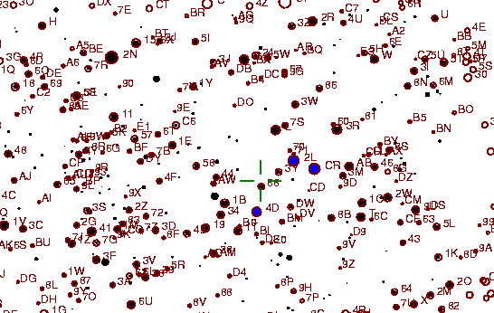 Identification sketch for variable star V1370-AQL (V1370 AQUILAE) on the night of JD2453304.