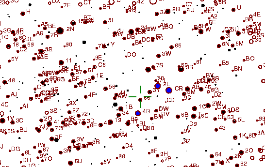 Identification sketch for variable star V1370-AQL (V1370 AQUILAE) on the night of JD2453304.