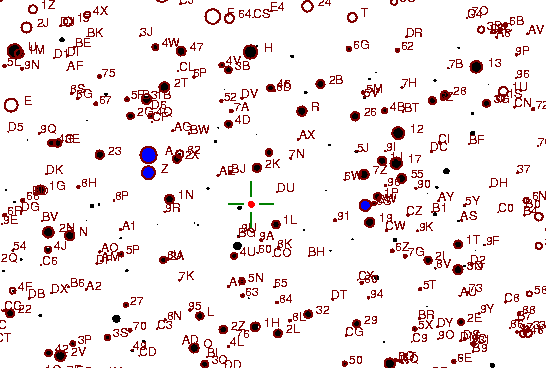 Identification sketch for variable star V1478-CYG (V1478 CYGNI) on the night of JD2453304.