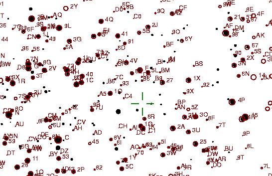 Identification sketch for variable star V1494-AQL (V1494 AQUILAE) on the night of JD2453304.