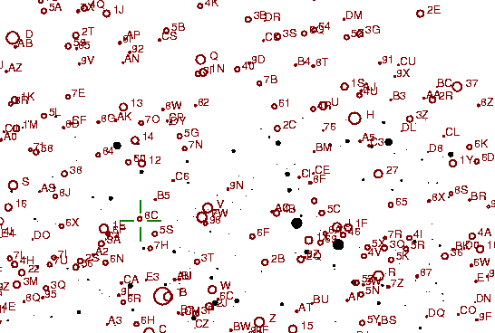 Identification sketch for variable star WZ-LYR (WZ LYRAE) on the night of JD2453304.