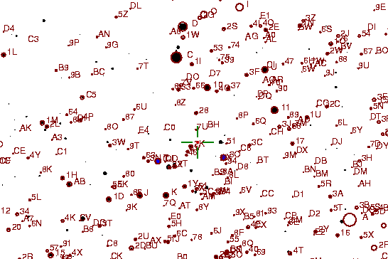 Identification sketch for variable star Z-AQL (Z AQUILAE) on the night of JD2453304.