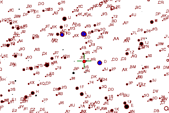 Identification sketch for variable star AI-PER (AI PERSEI) on the night of JD2453352.