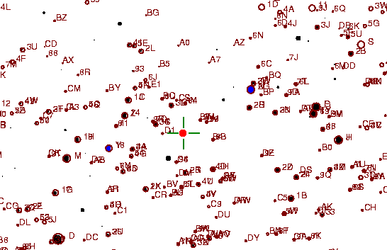 Identification sketch for variable star EV-PEG (EV PEGASI) on the night of JD2453352.