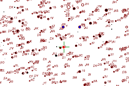 Identification sketch for variable star RV-TRI (RV TRIANGULI) on the night of JD2453352.