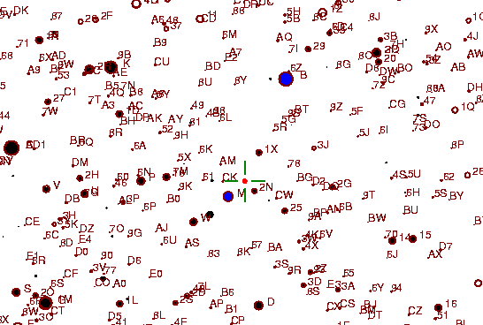 Identification sketch for variable star RW-TRI (RW TRIANGULI) on the night of JD2453352.
