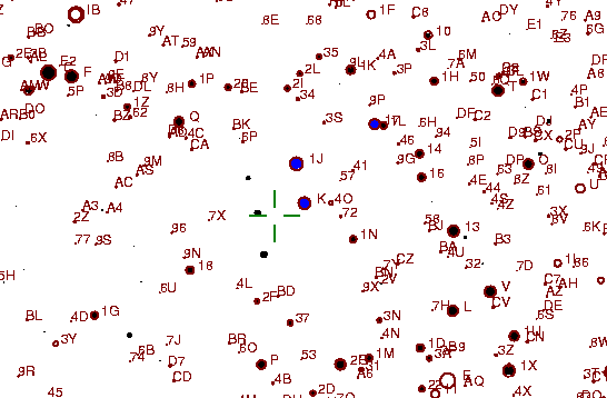 Identification sketch for variable star RZ-CAS (RZ CASSIOPEIAE) on the night of JD2453352.