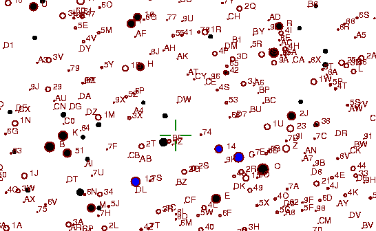 Identification sketch for variable star SX-AND (SX ANDROMEDAE) on the night of JD2453352.