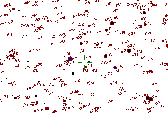 Identification sketch for variable star UW-TRI (UW TRIANGULI) on the night of JD2453352.