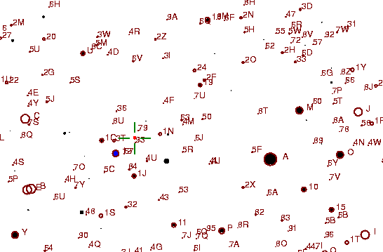 Identification sketch for variable star W-ERI (W ERIDANI) on the night of JD2453352.