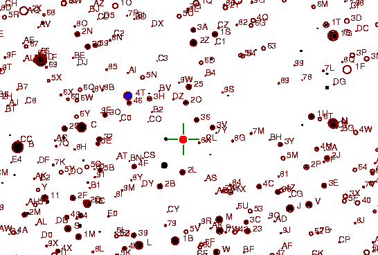 Identification sketch for variable star XZ-AND (XZ ANDROMEDAE) on the night of JD2453352.
